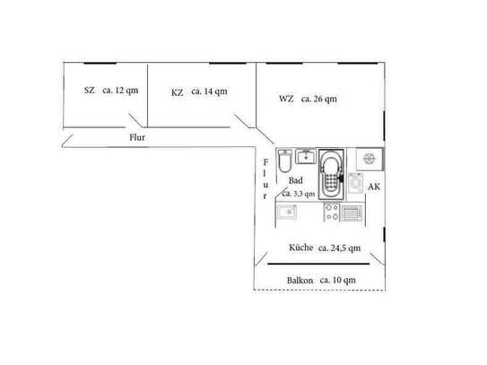 3-Raum-Whg mit Balkon in 06188 Landsberg OT QUEIS ab 01.09.2024