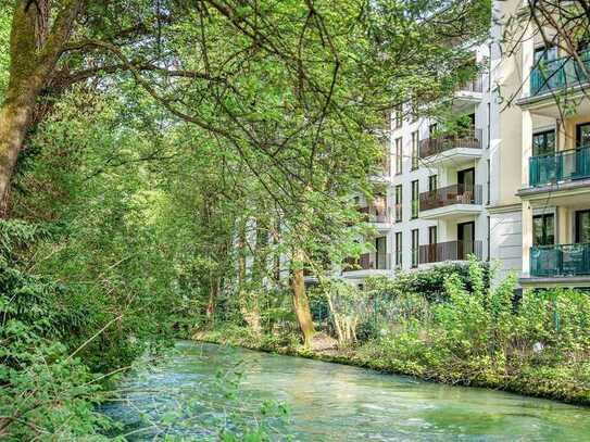 Eleganz in Bestlage. 3 Zimmer-Wohnung mit Blick auf den Eisbach.