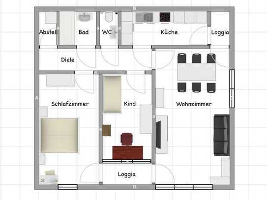 ETW, 3 Zimmer, EBK, 2 Loggien, zentrale Lage Bonn-Poppelsdorf