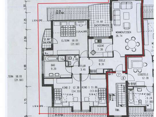 Vier-Zimmer-Dachgeschosswohnung in ruhiger Wohnlage in Flein