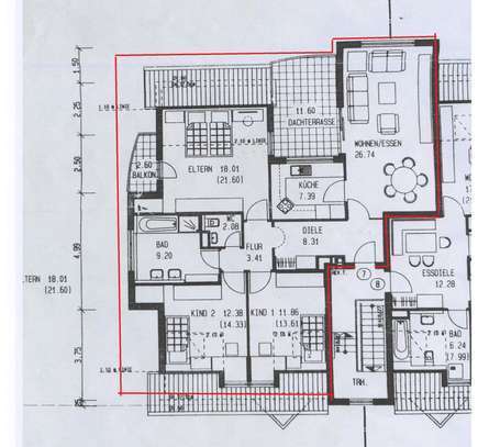 Vier-Zimmer-Dachgeschosswohnung in ruhiger Wohnlage in Flein