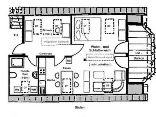 Modernisierte Wohnung mit zwei Zimmern sowie Balkon und EBK in Renningen