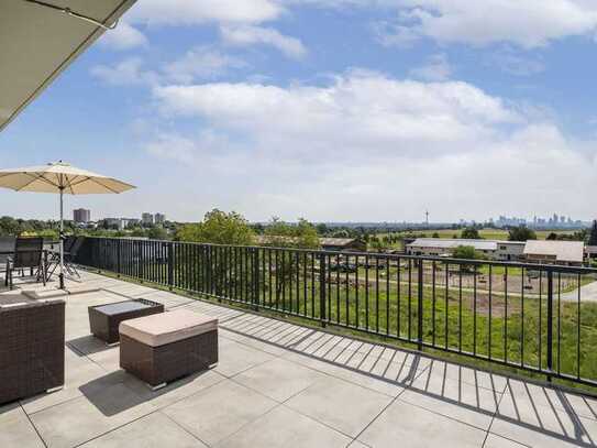 SKYLINEBLICK AM FELDRAND 🏙️🤩 Luxuriöses Penthouse mit sensationeller Aussicht in Steinbach!