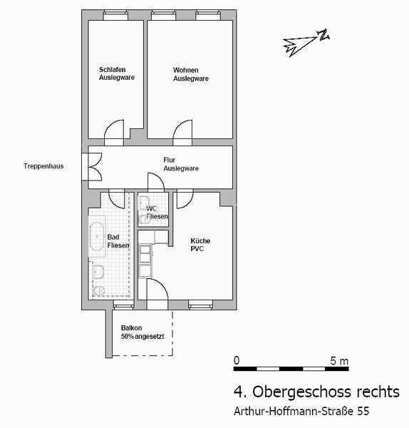Großzügige 2 Zimmer Wohnung mit sonnigem Balkon
