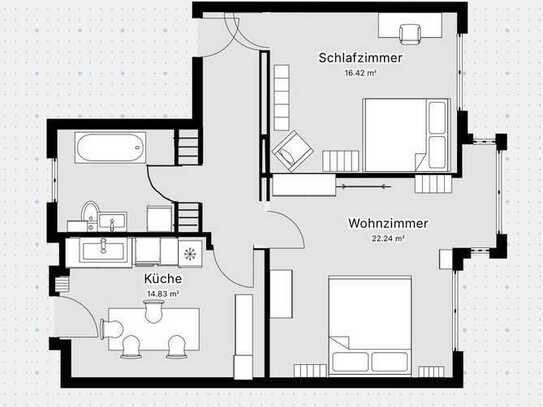 Großzügige 2-Zimmer-Wohnung in Krefeld