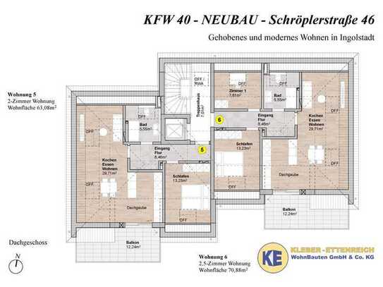 BAUBEGINN ERFOLGT! 2,5 ZKB in 6-Fam.haus, TOP-LAGE, IN-RINGSEE, ca. 71 qm, Balkon, Aufzug, Carport