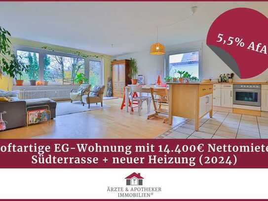 Seien Sie der Erste!
Frisch aufgeteilt & vermietet ab 4% Rendite:
5ZKB-Whg. inkl. Südterrasse