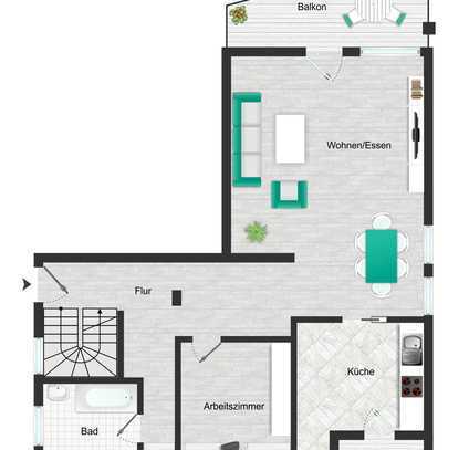 Großzügige Maisonette-Wohnung mit Haus im Haus-Charakter!