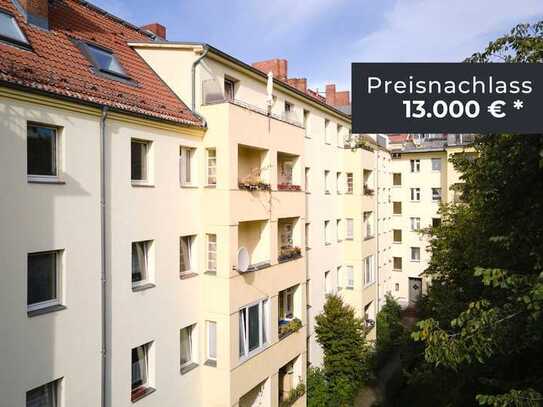 Preisnachlass sichern auf vermietete 2-Zimmerwohnung mit Balkon & Wannenbad im Szenebezirk Neukölln