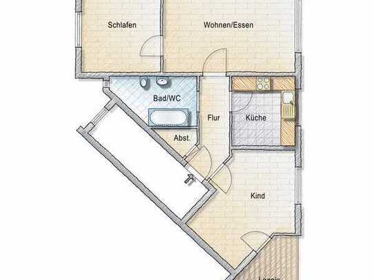 Freundliche und gepflegte 3-Zimmer-Wohnung mit Balkon in Calbe (Saale)