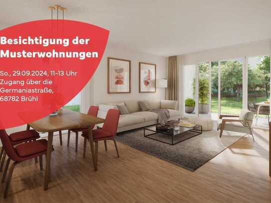 Familienparadies: Moderne 3-Zimmer-Gartenwohnung mit viel Platz und Grünfläche