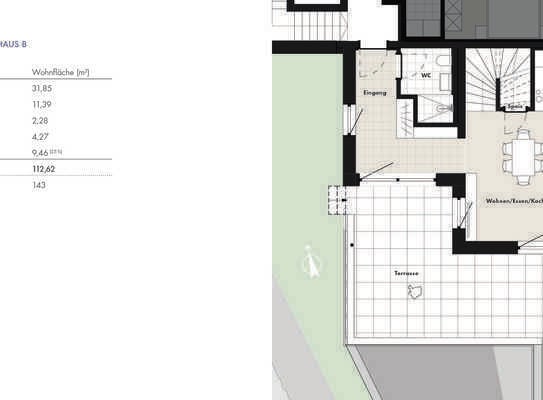 Sonnenverwöhnte Familienwohnung, Maisonette mit 4 Zimmern und großem Privatgarten.