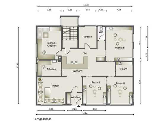 Büro/ Praxis mitten in Abtsgmünd mit ca. 140 m² und 3 Stellplätzen. Umbau zur Wohnung möglich.
