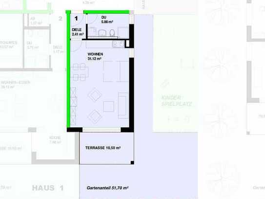 Bernhardstraße, Höllstein - 1 Zi. Wohnung 1: Erdgeschoss