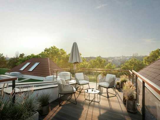 Friedenau!! DG mit Panorama Dachterrasse, bis zu 5,8M Deck., Lift, Klima, EBK, Ök. Heizung, Luxus