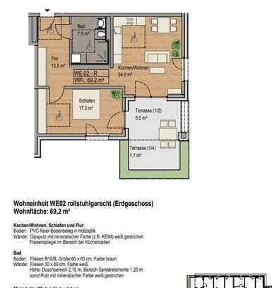 Barrierefreie 2-Zi. Neubauwohnung, für Rollstuhlfahrer:innen / Seniorinnen & Senioren konzipiert