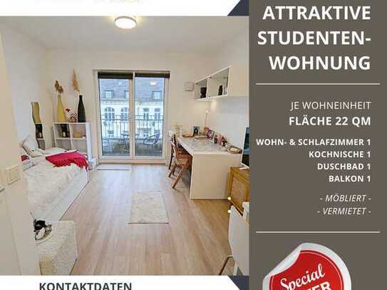 Top vermietete, möblierte Eigentumswohnungen 22 m², Baujahr 2016 - Studentenwohnungen! Köln City!