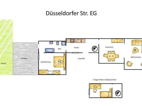 Erdgeschoss Wohnung mit großem Garten