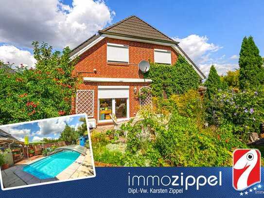 Moderne DHH in Wegendorf: 469 m² Grdst, 113 m² Wfl., 4 Zi., Pool, Jacuzzi, Wintergarten, 2 Terrassen