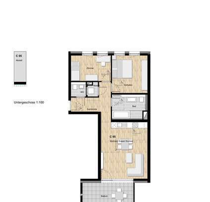 3-Zimmer Neubauwohnung mit Balkon