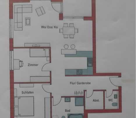 moderne helle 3 Zimmer-Wohnung 105m² mit Balkon zusätzl. Abstellraum in Achstetten