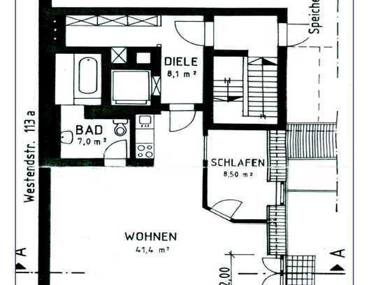 Stilvolle, gepflegte 2-Zimmer-Dachgeschosswohnung mit geh. Innenausstattung mit EBK