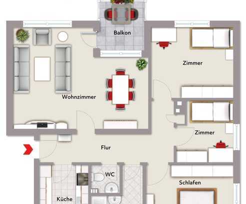 Modernisierte 90m² 4 - Zi - Eigentumswohnung in 49406 Barnstorf