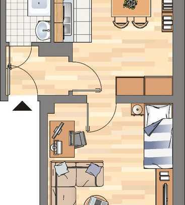 1-Zimmer-Wohnung in Herne Mitte, Besichtigungen möglich ab dem 15.2