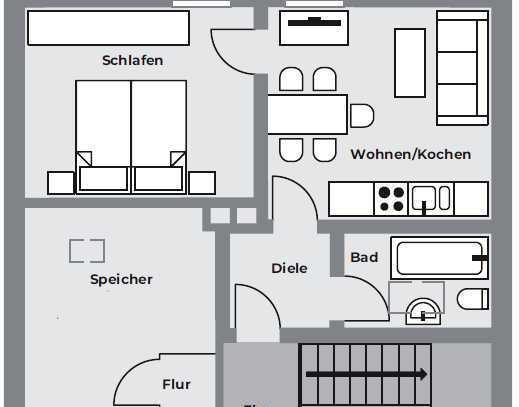 Modernisierte 2-Zimmer Wohnung