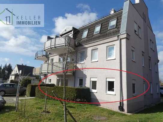 FÜR KAPITALANLEGER, VERMIETETE 2-R-EG-Whg. mit Süd-Ost-Terrasse, Tageslichtbad, PKW-Stellpl. am Haus