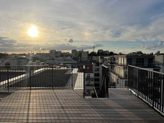 Penthouse mit Aufdachterrasse - Neubau - Blick auf den Fernsehturm - Energieeffizienzklasse A+