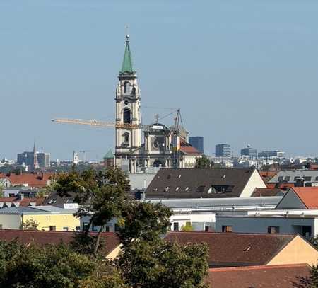 MÖBLIERT: schöne renovierte Wohnung mit Panoramablick und neuer Küche in Sendling-Westpark