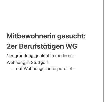 2er WG - Neugründung: Frauen-Berufstätigen WG mit kleinem Hund (auf Mitbewohnerin + Wohnungssuche)