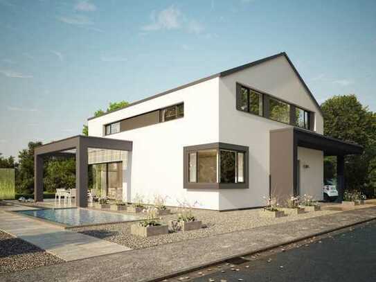 Frei planbares modernes Concept-Haus auf noch bebautem Grundstück. Größe variabel.