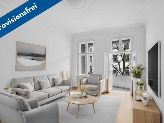 ••• Provisionsfrei bis 03.04 / 3,5 Zi.-Altbauwohnung, ca. 113 m² + West-Balkon, nur 200 m. zum Kurf