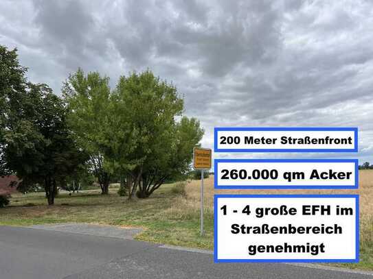 260.000qm Acker mit 4Baufeldern(4EFH genehmigt/Bauernhof/Pferdehof/Ökohof alles geht)