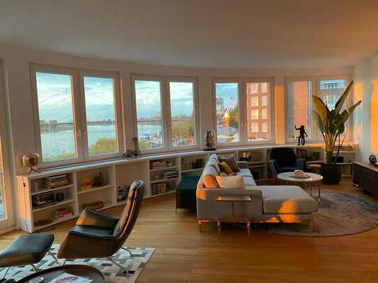 Traumhafte Luxus Wohnung mit fantastischem Panorama-Rheinblick in 1. Reihe