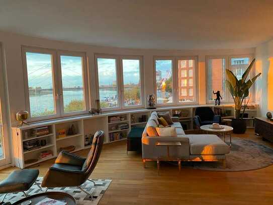 Luxuriöse Wohnung in modernem Design mit fantastischem Panorama-Rheinblick in zentraler Lage