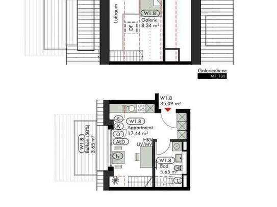 Neubau-Dachgeschosswohnung mit geh. Innenausstattung mit Balkon in Graß