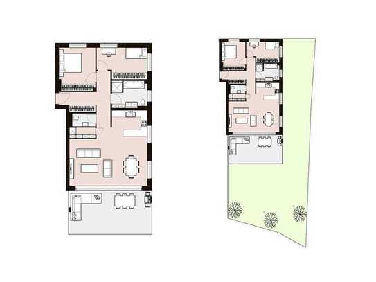 Traumhafte 3- oder 4-Zimmer-Neubauwohnung mit 153 m² Garten