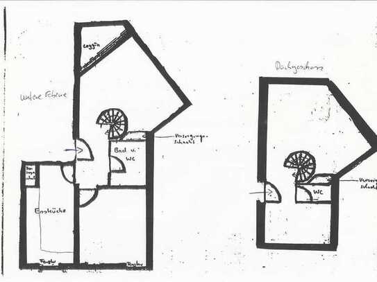 Attraktive nicht alltägliche 3,5-Zimmer-Wohnung mit älterer Einbauküche