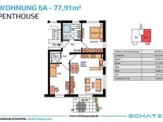 ✨Exklusive 3-Zi Penthousewohnung mit Balkon I 🍃 Wohnen im Naturpark I 6A