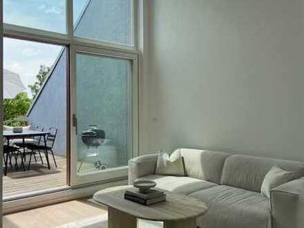2,5 Zimmer Neubau Wohnung Offenbach Bieber | Einbauküche | Dachterrasse 5 m Deckenhöhe