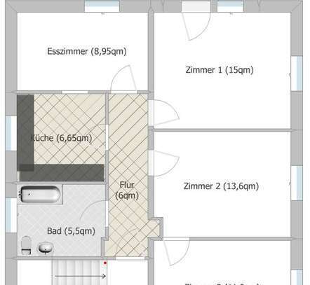 3-Zimmer-Wohnung mit Balkon und Einbauküche in Amberg