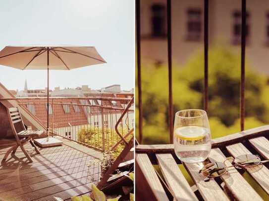 Sonnige Dachgeschosswohnung mit Blick auf den Fernsehturm & großzügiger West-Terrasse für Sportler