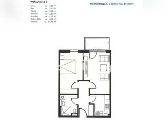 Tauschwohnung: Moderne 2 Raumwohnung in zentralster Lage