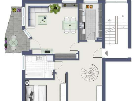 Gemütliche Dachgeschosswohnung (Maisonette) inkl. EBK, Balkon und TG-Stellplatz in Eschenau