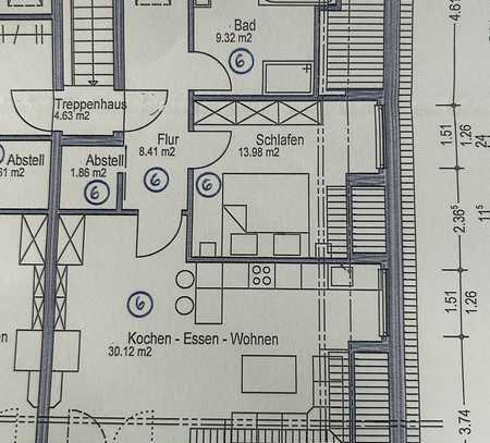 Exklusive, neuwertige 2-Zimmer-Dachgeschosswohnung mit geh. Innenausstattung mit EBK in Zuchering