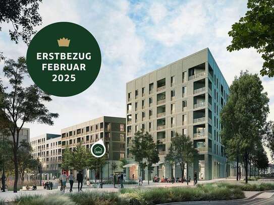 Wohnen am Quartiersplatz: lichtdurchflutete barrierefreie 3-Zimmer-Wohnung mit Eck-Loggia