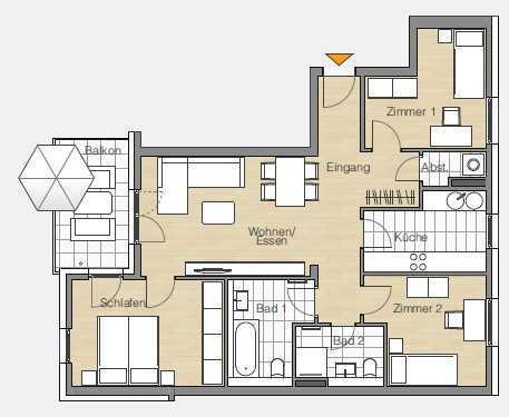 Wohlfühlen in einer neuwertigen Wohnung! 4-Zi.-Wohnung im 2. OG mit EBK, Balkon, Aufzug und TG!